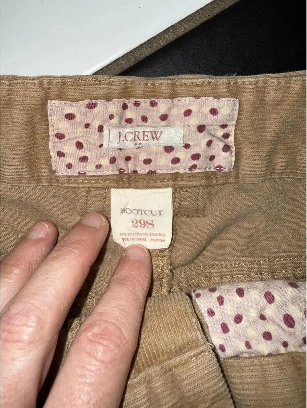 J. Crew womens corduroy bootcut pant Size 29S short  Light Brownbeige Minimalist